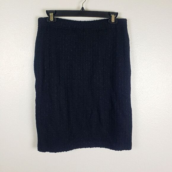 Women's Designer St. John Evening Black Santana Knit Pencil Skirt Size 06 - Picture 2 of 8